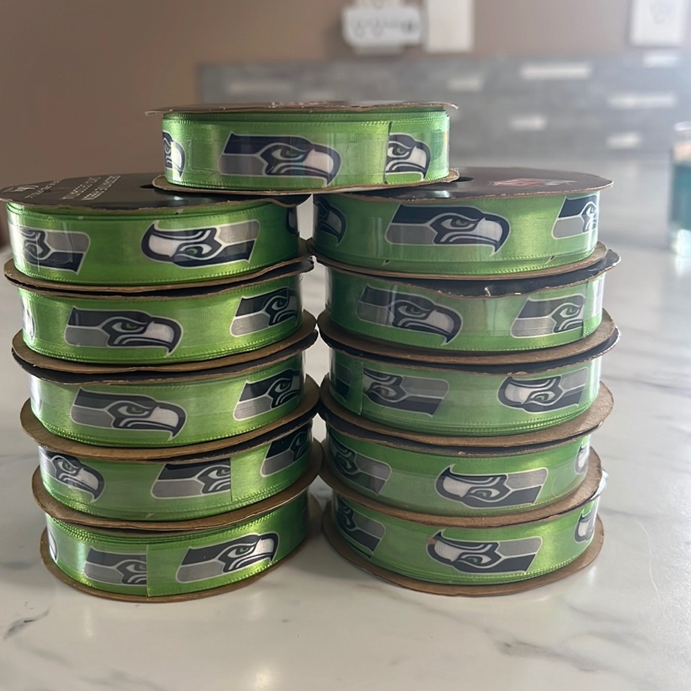 11 rolls of NFL Seahawks decorative Ribbon